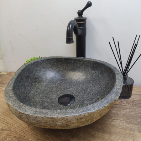 Накладная раковина из речного камня RS01157 (40*38*15) E13 фото