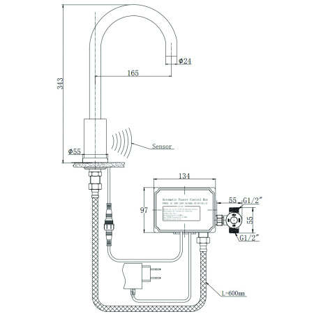 Сенсорный смеситель для кухни Raiber RSF88198 фото