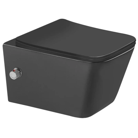Унитаз подвесной с функцией биде SantiLine SL-5004MB-BD черный матовый фото