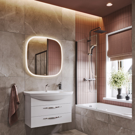 Зеркало с подсветкой Aqwella Aura A 80 AUR0208AH 80x80 фото