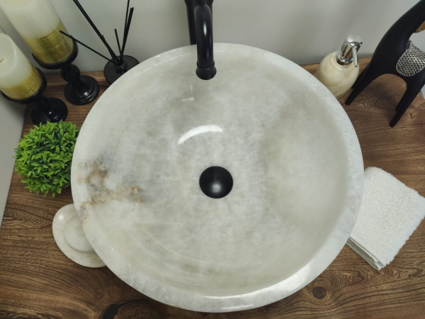Накладная раковина из оникса Indo Bowl white Medium TinLip BO-00510/1 фото