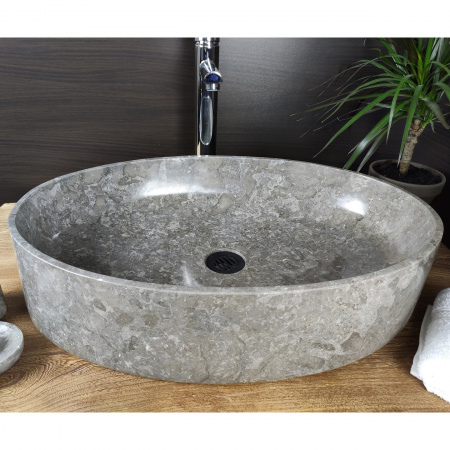 Раковина из мрамора Indo Oval Grey Big OM-00095 фото