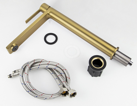 Высокий смеситель для раковины Kaiser Serio 05411-3 шлифованное золото фото