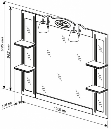 Зеркало Бриклаер Анна 120 фото