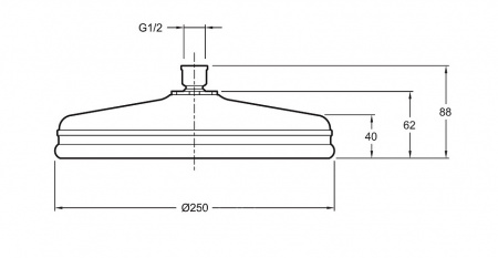 Верхний тропический душ Jacob Delafon Katalyst E13693-CP 25х25 фото
