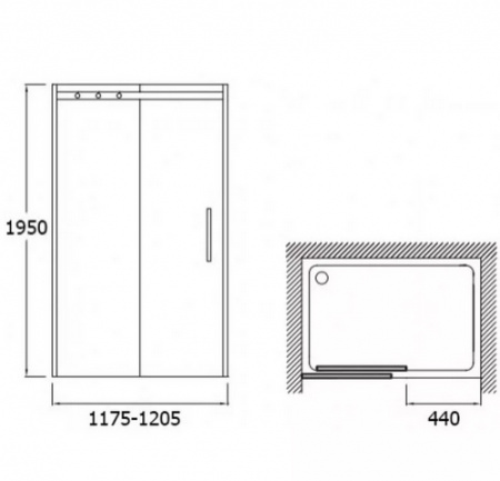 Душевая дверь Jacob Delafon Contra E22C120-GA 120 см фото