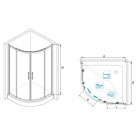 Душевой уголок RGW Hotel HO-51 03065199-11 90x90 фото