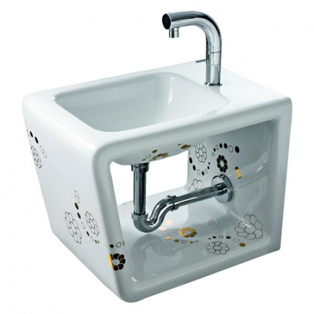 Биде напольное Althea Ceramica Outline 40117 с декором фото