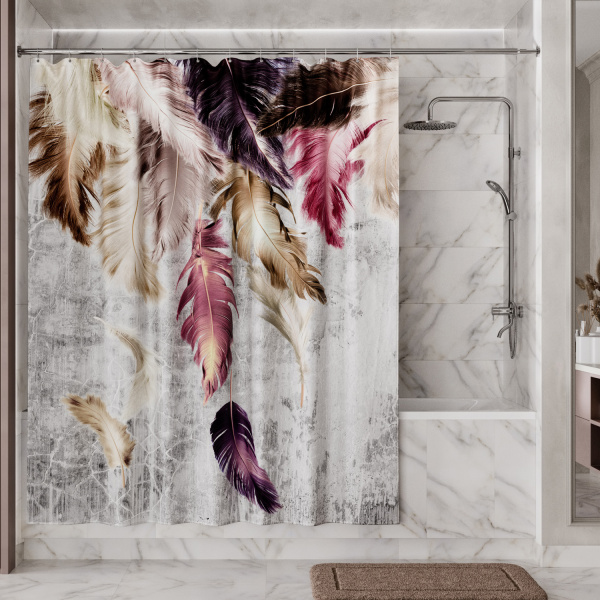 Текстильная шторка для ванны WasserKRAFT Rossel SC-57103 фото