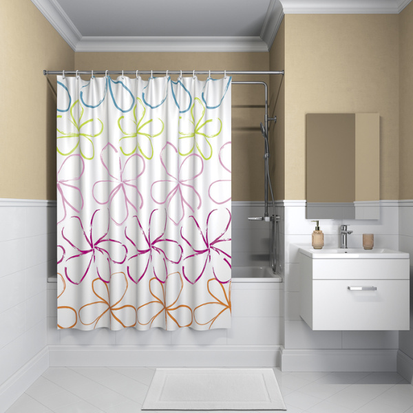 Текстильная шторка для ванной комнаты 200*180 Iddis Basic B18P218i11 фото