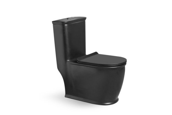 Унитаз напольный с бачком SantiLine SL-5019MB черный матовый фото