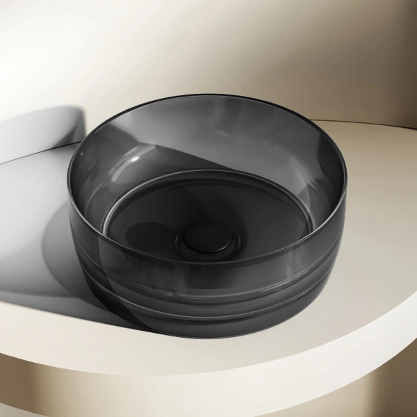 Накладная раковина Abber Kristall AT2804Onyx 40x40 черная фото