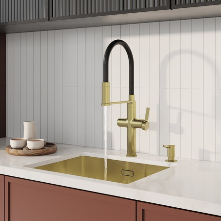 Смеситель для кухни под фильтр Iddis Ikon IKNMGFFi05 матовое золото фото