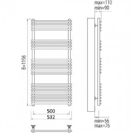 Полотенцесушитель электрический Terminus Ватра П22 4660059920504 500х1196 фото