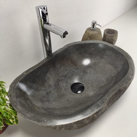 Накладная раковина из речного камня RS0904 (55*38*15) фото