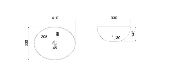 Накладная раковина OWL 1975 Curve OWLB191044 41x33 фото