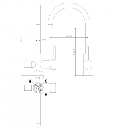 Смеситель для кухни кухни с фильтром для воды Rossinka Z Z35-28 фото