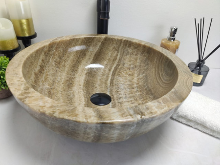 Накладная раковина из оникса Indo Bowl Sunset Medium BO-00017 фото