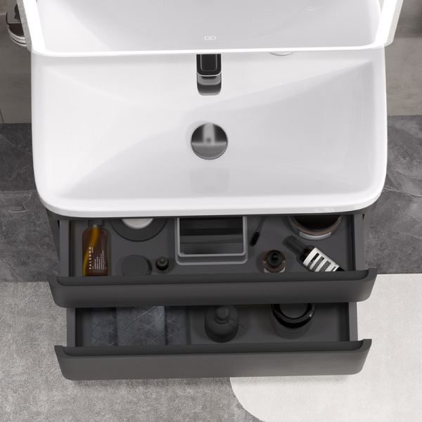 Тумба под раковину напольная EQUIL Eltoro 70 tnELTR70.2Y-03 черный софт фото