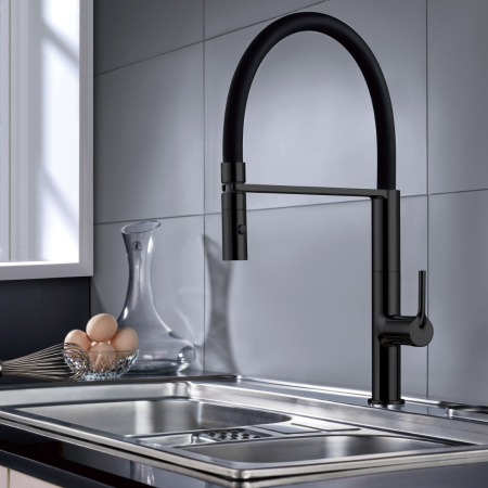 Смеситель для кухни Vincea VKF-114MB черный матовый фото