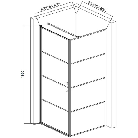 Душевой уголок AQUAme AQM5215-LH-8 80x80 черный фото