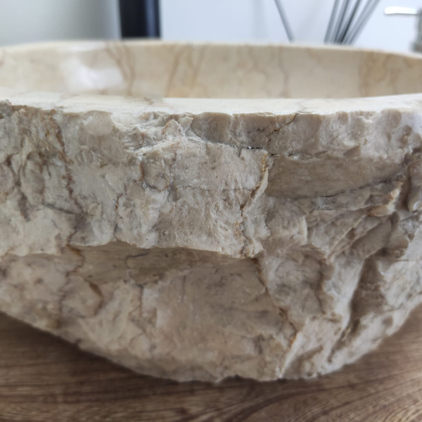 Накладная раковина из мрамора Erozy Cream EM-00836 (35*33*15см) фото