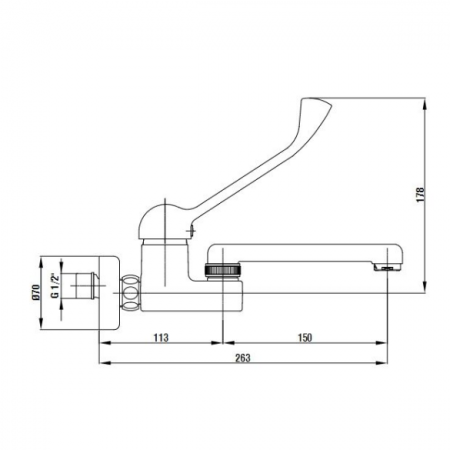 Смеситель для раковины E.C.A. 102107258 для медицины фото