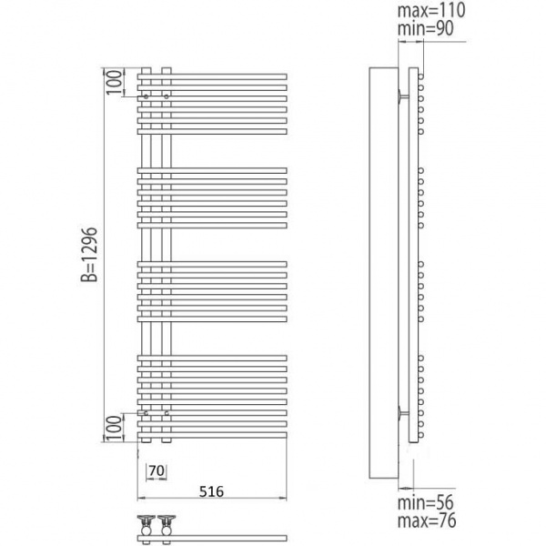 Полотенцесушитель электрический Terminus Астра П26 4660059920467 500х1296 фото