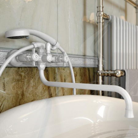 Смеситель для ванны с душем Elghansa Praktik 2702660-Stone White фото