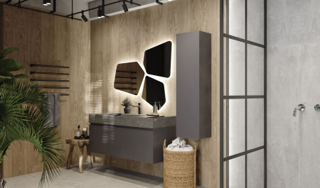 Шкаф пенал Raval Facet Fac.04.120/P/A/RL антрацит фото