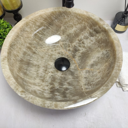 Накладная раковина из оникса Bowl Grey Small BO-00581 (1.9см) (40*40*15см) фото
