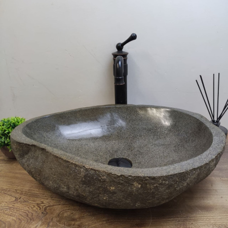 Накладная раковина из речного камня RS01162 (55*42*15) F3 фото