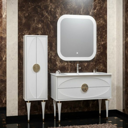 Тумба под раковину Smile Ибица 90 Z0000013839 белый/золото фото