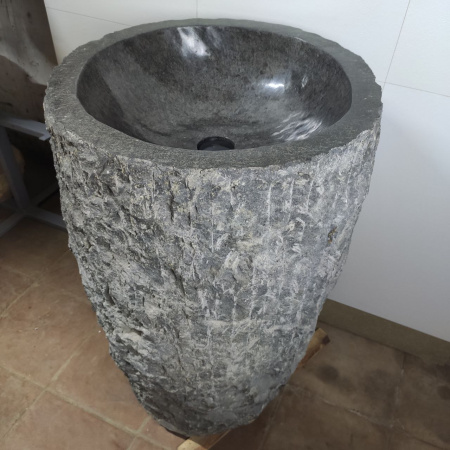 Раковина напольная из мрамора Black MN-01497 (57*57*90) фото