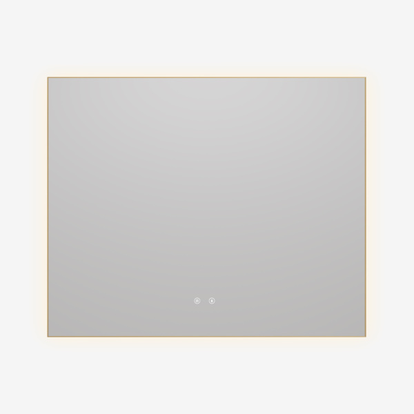 Зеркало с подсветкой в алюминиевой раме Vincea VLM-4F100BG-2 100x80 с сенсорным выключателем и функцией антизапотевания, брашированное золото фото