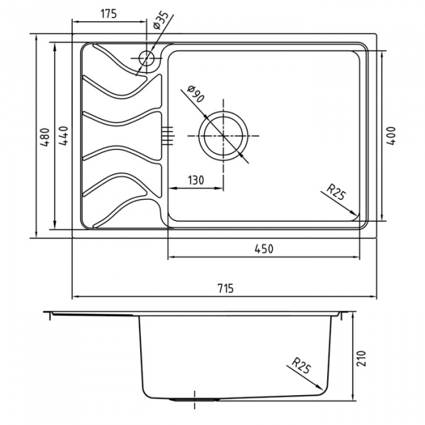 Мойка кухонная Iddis Reeva REE71SRi77 фото