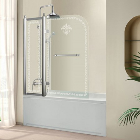 Шторка для ванны распашная Cezares Retro RETRO-V-11-115/145-CP-Cr-L хром L прозрачное стекло фото