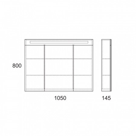 Зеркало-шкаф OWL 1975 Lagerta 105 OW08.05.00 фото
