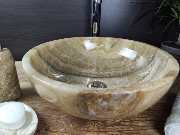 Накладная раковина из оникса Indo Bowl Sunset Small TinLip BO-00267 фото