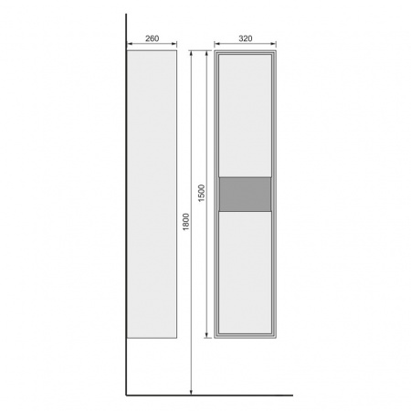 Пенал подвесной Jorno Glass Gla.04.150/P/W фото