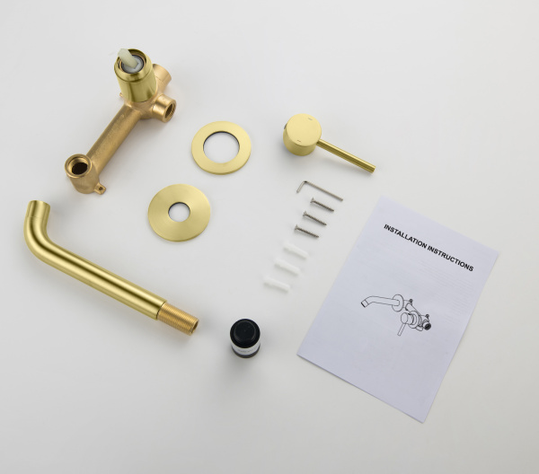 Настенный смеситель для раковины Timo Saona 2372/17SM Золото матовое фото