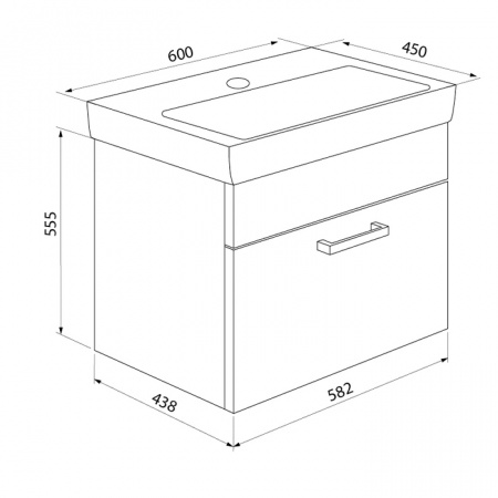 Тумба с раковиной Iddis New Mirro NMIR60Wi95K фото