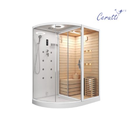Душевая кабина с сауной Cerutti SPA Lugano White R CT8346 180x110 фото