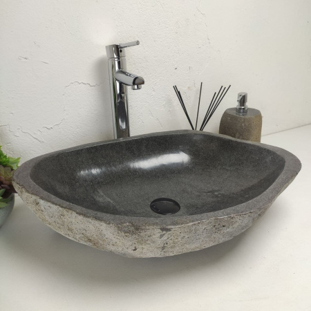 Накладная раковина из речного камня RS01390 (59*46*13) фото