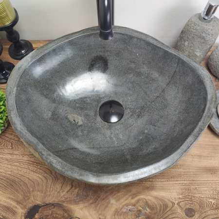 Накладная раковина из речного камня RS0576 (47*39*15) фото