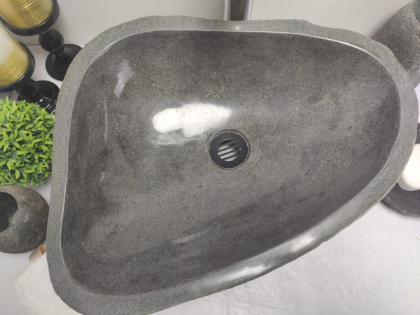 Накладная раковина из речного камня RSM0694 (47*39*15) фото