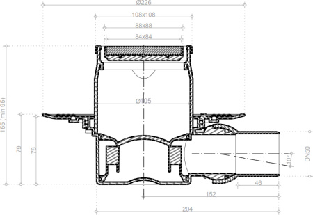 Душевой трап Pestan Confluo Standart Dry 1 White Glass 10x10 фото