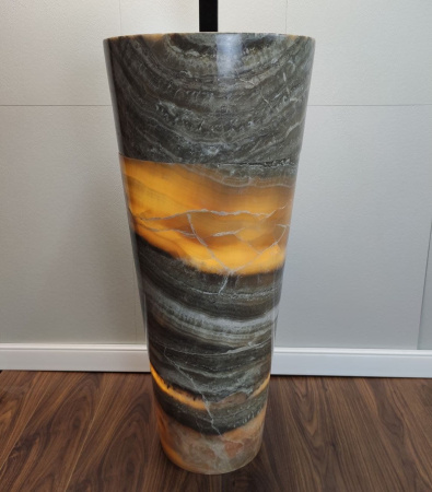 Раковина напольная из оникса Grey ON-01351 (40*40*90) фото