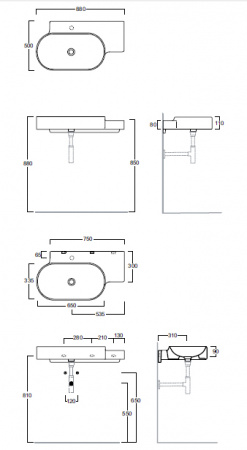 Подвесная раковина Simas Flow FL23*0 bi 88 см фото
