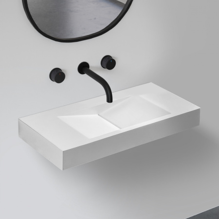 Подвесная раковина Abber Stein AS2641 100x48 белая матовая фото